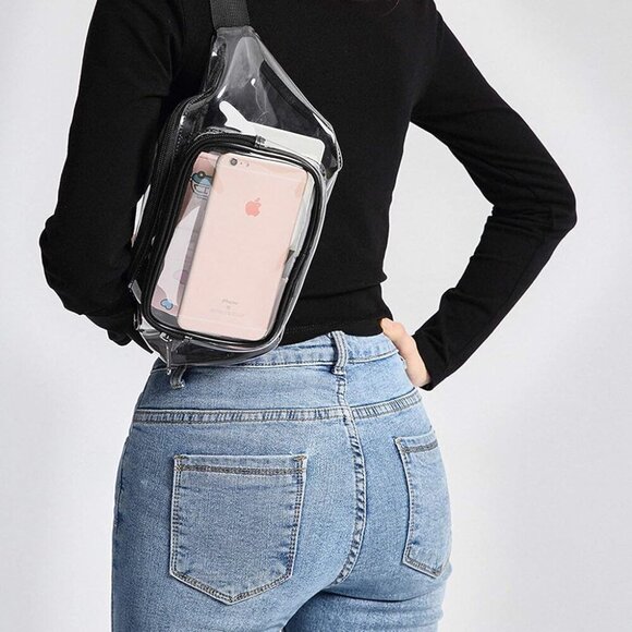 Clear Fanny Pack Stadium Approved - Clear Bag for Stadium Events Transparent Bel - Picture 8 of 9